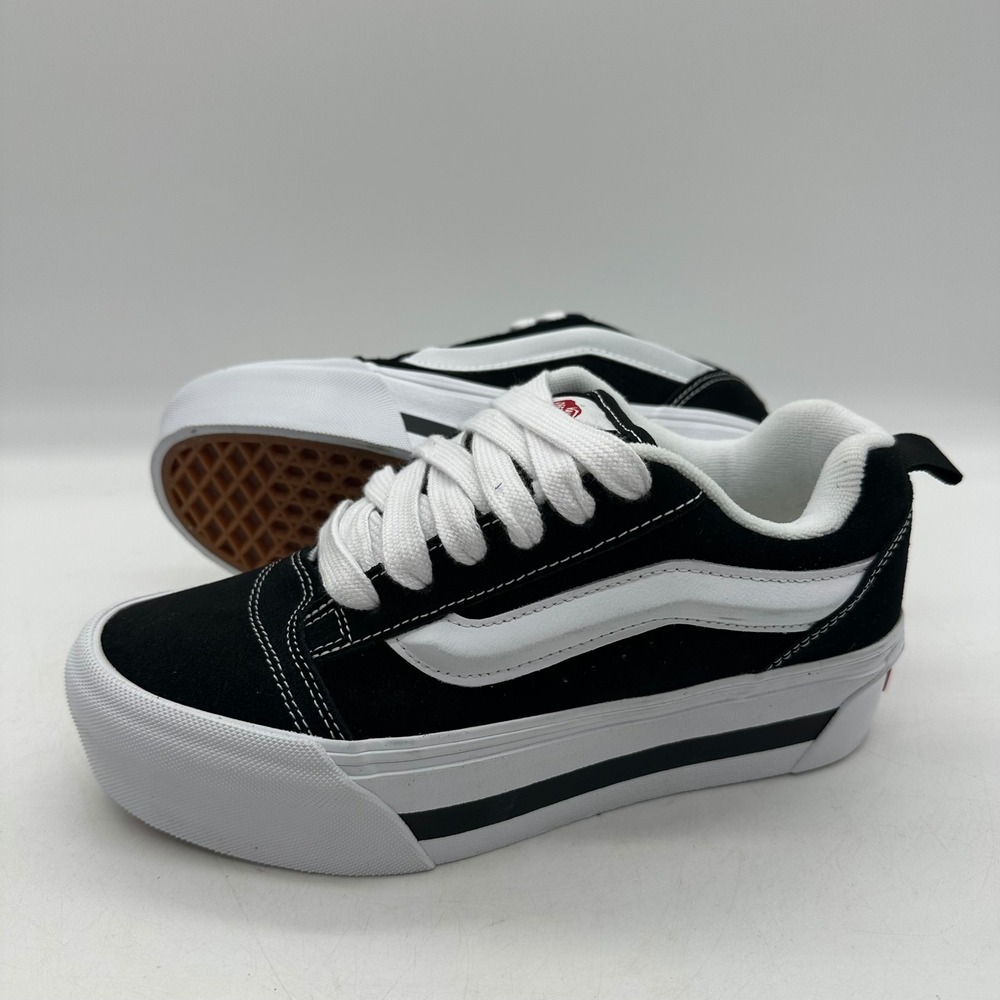 Vans Knu Stack 721356 Women 7.5 Men 6 Black White Platform Suede Skate Sneakers - Picture 4 of 10